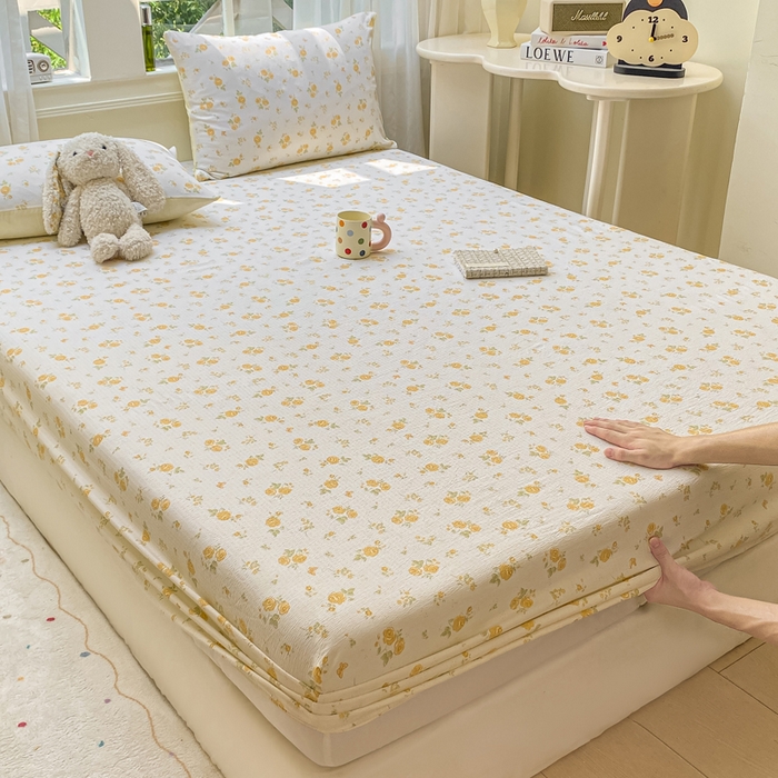 91家纺网 家纺一手货源 找家纺 朵朵家纺 2025新款超柔印花单床笠单品学生宿舍床垫保护套 床笠（床垫保护套可定制尺寸 ） 山花烂漫