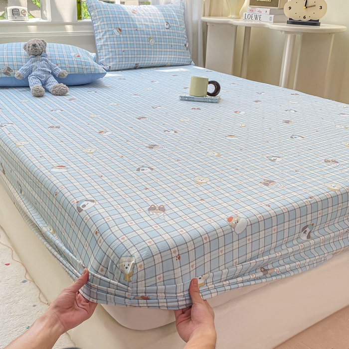 91家纺网 家纺一手货源 找家纺 朵朵家纺 2025新款超柔印花单床笠单品学生宿舍床垫保护套 床笠（床垫保护套可定制尺寸 ） 淘气乐园