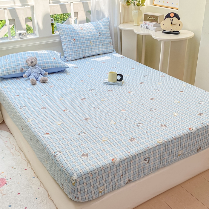91家纺网 家纺一手货源 找家纺 朵朵家纺 2025新款超柔印花单床笠单品学生宿舍床垫保护套 床笠（床垫保护套可定制尺寸 ） 淘气乐园