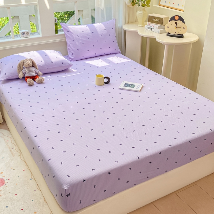 91家纺网 家纺一手货源 找家纺 朵朵家纺 2025新款超柔印花单床笠单品学生宿舍床垫保护套 床笠（床垫保护套可定制尺寸 ） 幸运结