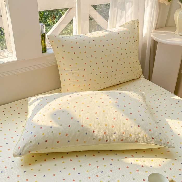 91家纺网 家纺一手货源 找家纺 朵朵家纺 2025新款超柔印花单床笠单品学生宿舍床垫保护套 床笠（床垫保护套可定制尺寸 ） 幻彩波点