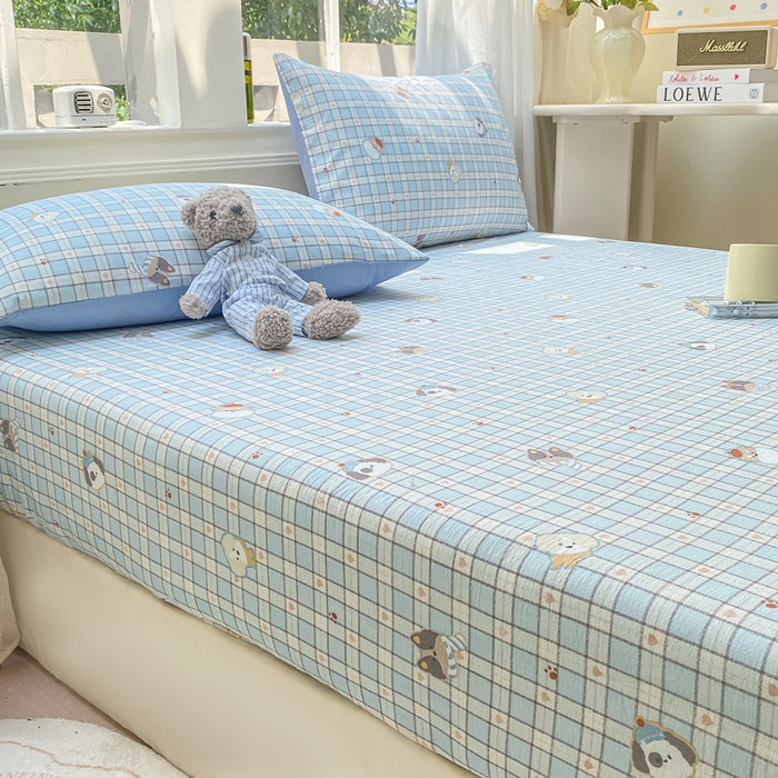 91家纺网 家纺一手货源 找家纺 朵朵家纺 2025新款超柔印花单床笠单品学生宿舍床垫保护套 床笠（床垫保护套可定制尺寸 ） 淘气乐园