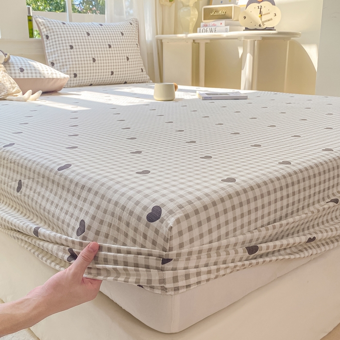 91家纺网 家纺一手货源 找家纺 朵朵家纺 2025新款超柔印花单床笠单品学生宿舍床垫保护套 床笠（床垫保护套可定制尺寸 ） 心动