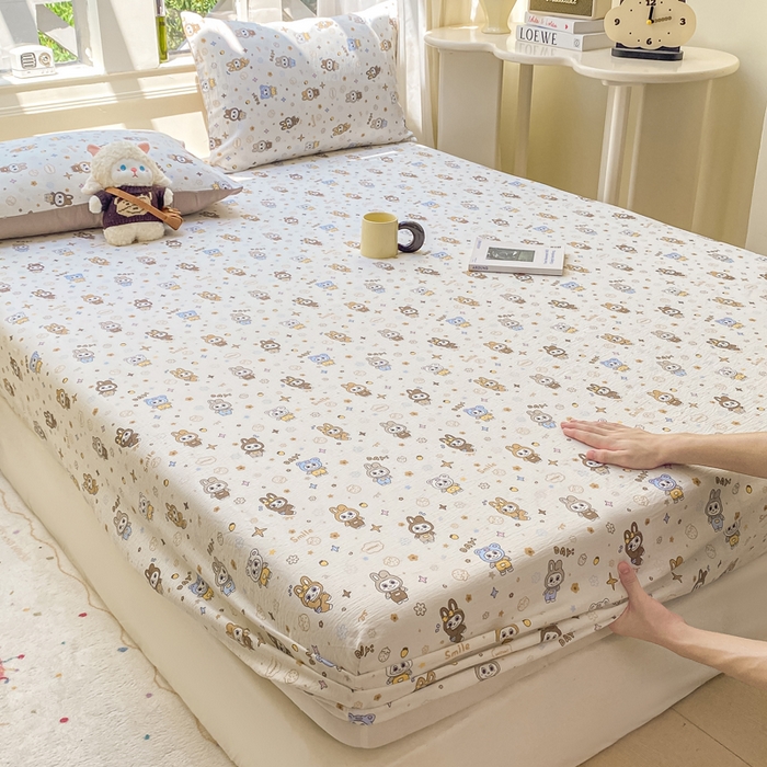 91家纺网 家纺一手货源 找家纺 朵朵家纺 2025新款超柔印花单床笠单品学生宿舍床垫保护套 床笠（床垫保护套可定制尺寸 ） 布布星球