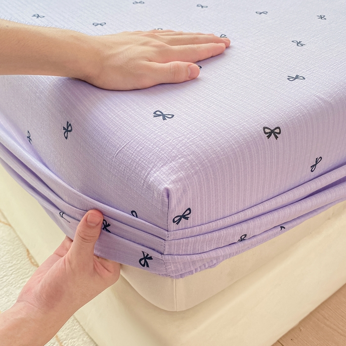 91家纺网 家纺一手货源 找家纺 朵朵家纺 2025新款超柔印花单床笠单品学生宿舍床垫保护套 床笠（床垫保护套可定制尺寸 ） 幸运结