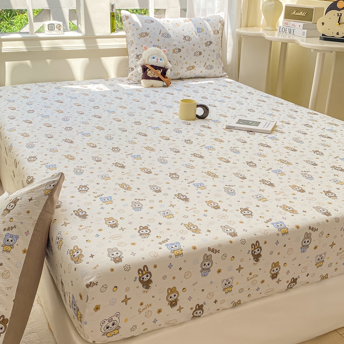 91家纺网 家纺一手货源 找家纺 朵朵家纺 2025新款超柔印花单床笠单品学生宿舍床垫保护套 床笠（床垫保护套可定制尺寸 ） 布布星球