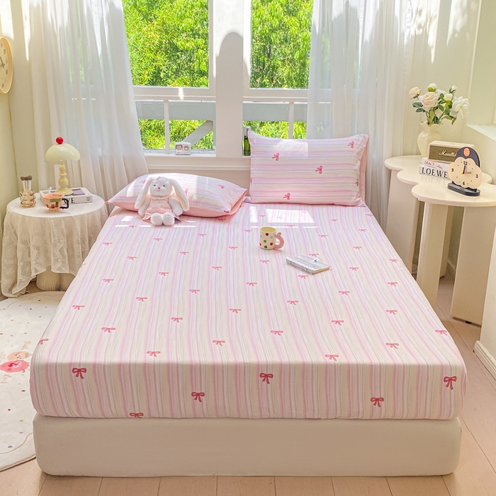 91家纺网 家纺一手货源 找家纺 朵朵家纺 2025新款超柔印花单床笠单品学生宿舍床垫保护套 床笠（床垫保护套可定制尺寸 ） 情人节