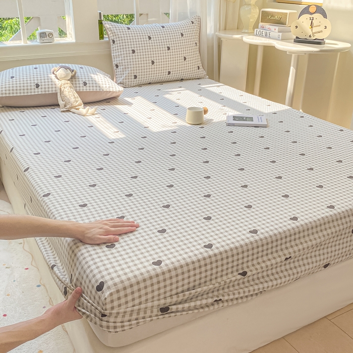 91家纺网 家纺一手货源 找家纺 朵朵家纺 2025新款超柔印花单床笠单品学生宿舍床垫保护套 床笠（床垫保护套可定制尺寸 ） 心动