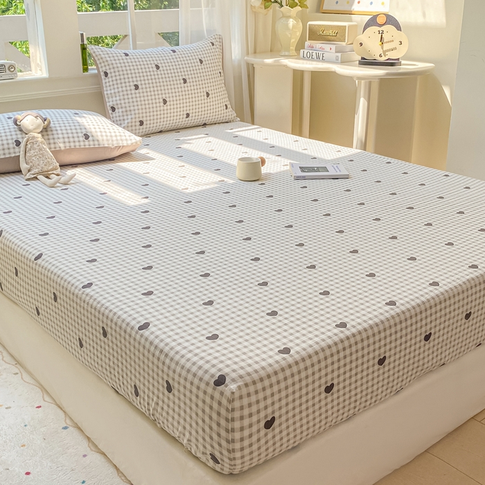 91家纺网 家纺一手货源 找家纺 朵朵家纺 2025新款超柔印花单床笠单品学生宿舍床垫保护套 床笠（床垫保护套可定制尺寸 ） 心动