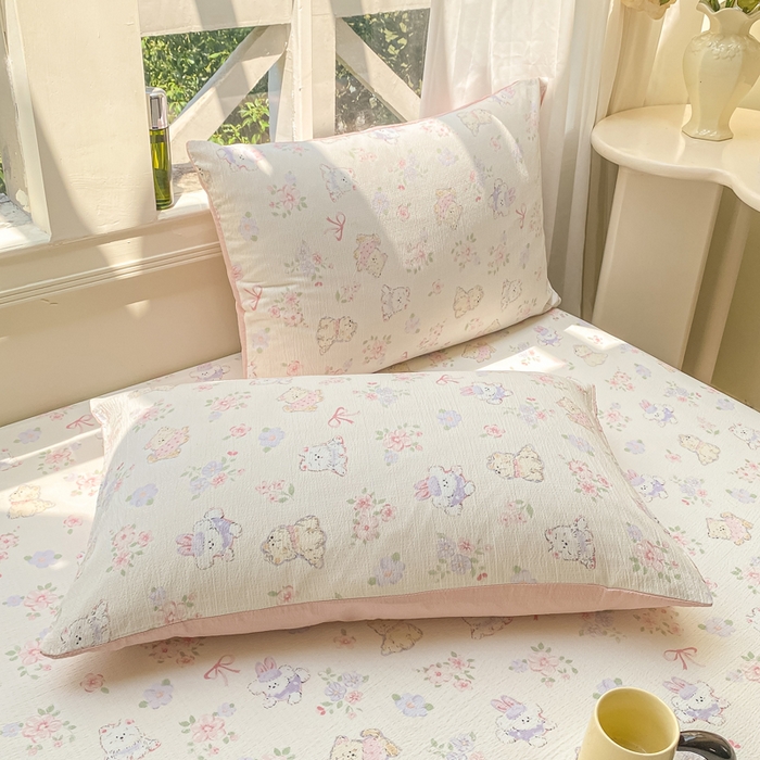 91家纺网 家纺一手货源 找家纺 朵朵家纺 2025新款超柔印花单床笠单品学生宿舍床垫保护套 床笠（床垫保护套可定制尺寸 ） 花眠咪咪