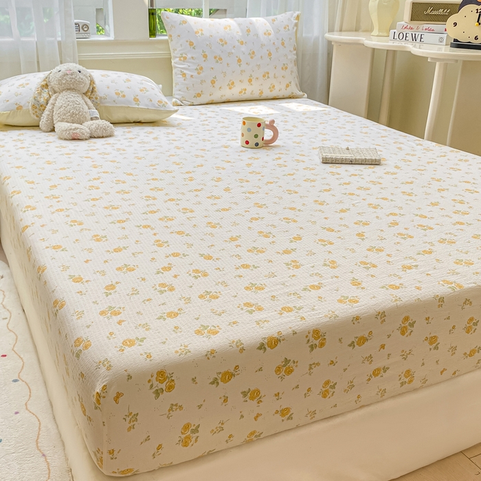 91家纺网 家纺一手货源 找家纺 朵朵家纺 2025新款超柔印花单床笠单品学生宿舍床垫保护套 床笠（床垫保护套可定制尺寸 ） 山花烂漫