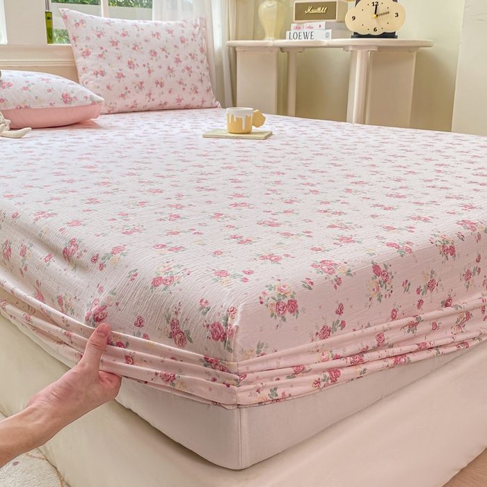91家纺网 家纺一手货源 找家纺 朵朵家纺 2025新款超柔印花单床笠单品学生宿舍床垫保护套 床笠（床垫保护套可定制尺寸 ） 玫瑰庄园