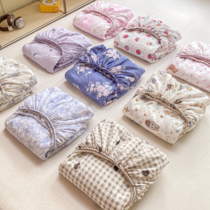 朵朵家纺 2025新款超柔印花单床笠单品学生宿舍床垫保护套 床笠（床垫保护套可定制尺寸 ） 组合图（仅参考）