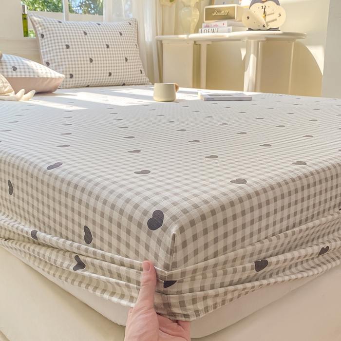 91家纺网 家纺一手货源 找家纺 朵朵家纺 2025新款超柔印花单床笠单品学生宿舍床垫保护套 床笠（床垫保护套可定制尺寸 ） 心动