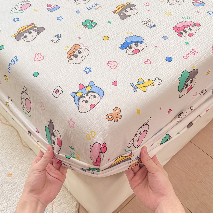 91家纺网 家纺一手货源 找家纺 朵朵家纺 2025新款超柔印花单床笠单品学生宿舍床垫保护套 床笠（床垫保护套可定制尺寸 ） 快乐重年