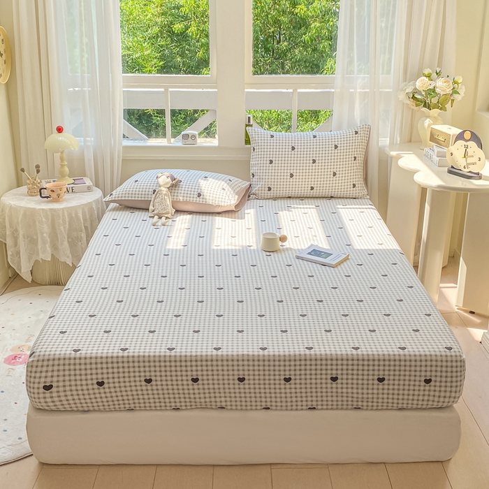 91家纺网 家纺一手货源 找家纺 朵朵家纺 2025新款超柔印花单床笠单品学生宿舍床垫保护套 床笠（床垫保护套可定制尺寸 ） 心动