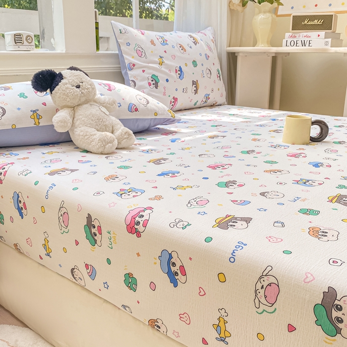 91家纺网 家纺一手货源 找家纺 朵朵家纺 2025新款超柔印花单床笠单品学生宿舍床垫保护套 床笠（床垫保护套可定制尺寸 ） 快乐重年