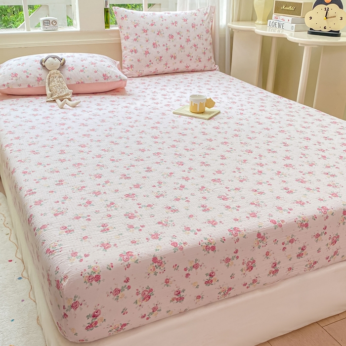 91家纺网 家纺一手货源 找家纺 朵朵家纺 2025新款超柔印花单床笠单品学生宿舍床垫保护套 床笠（床垫保护套可定制尺寸 ） 玫瑰庄园