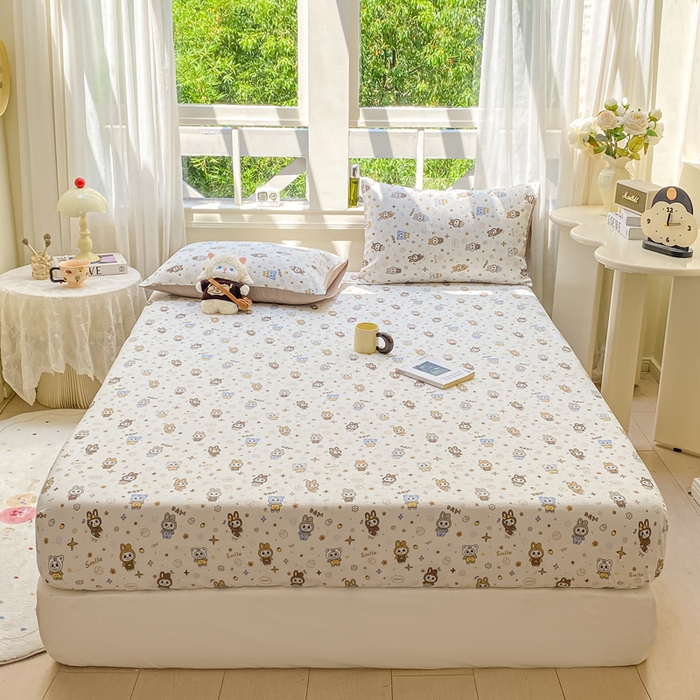 91家纺网 家纺一手货源 找家纺 朵朵家纺 2025新款超柔印花单床笠单品学生宿舍床垫保护套 床笠（床垫保护套可定制尺寸 ） 布布星球