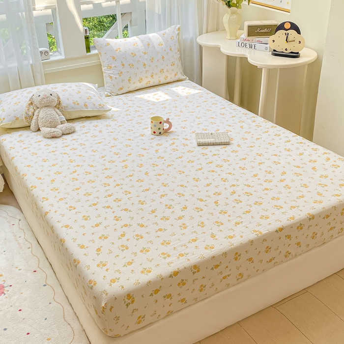 91家纺网 家纺一手货源 找家纺 朵朵家纺 2025新款超柔印花单床笠单品学生宿舍床垫保护套 床笠（床垫保护套可定制尺寸 ） 山花烂漫