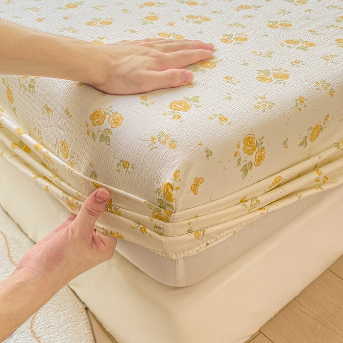 91家纺网 家纺一手货源 找家纺 朵朵家纺 2025新款超柔印花单床笠单品学生宿舍床垫保护套 床笠（床垫保护套可定制尺寸 ） 山花烂漫