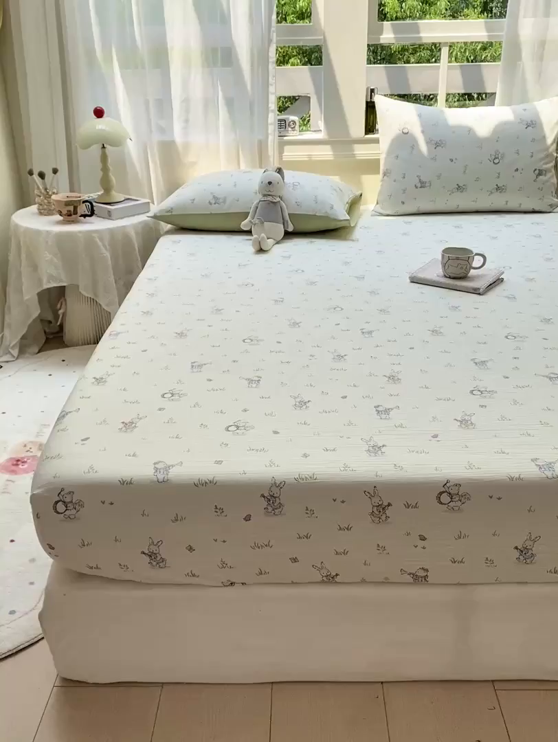 91家纺网 家纺一手货源 找家纺 朵朵家纺 2025新款超柔印花单床笠单品学生宿舍床垫保护套 床笠（床垫保护套可定制尺寸 ） 音乐派