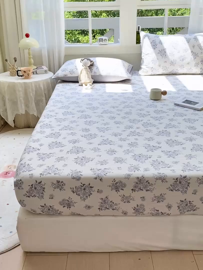 91家纺网 家纺一手货源 找家纺 朵朵家纺 2025新款超柔印花单床笠单品学生宿舍床垫保护套 床笠（床垫保护套可定制尺寸 ） 浮生如梦