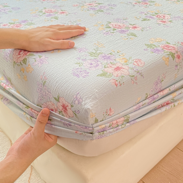 91家纺网 家纺一手货源 找家纺 朵朵家纺 2025新款超柔印花单床笠单品学生宿舍床垫保护套 床笠（床垫保护套可定制尺寸 ） 沁园春