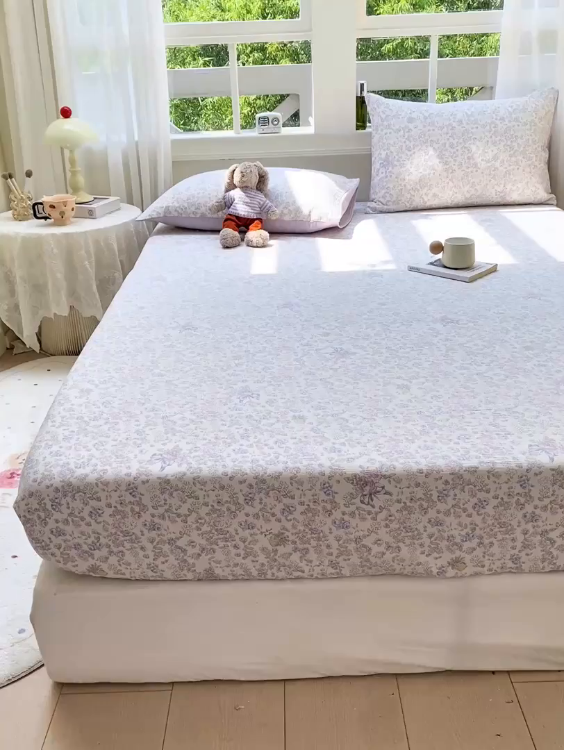 91家纺网 家纺一手货源 找家纺 朵朵家纺 2025新款超柔印花单床笠单品学生宿舍床垫保护套 床笠（床垫保护套可定制尺寸 ） 锦上添花