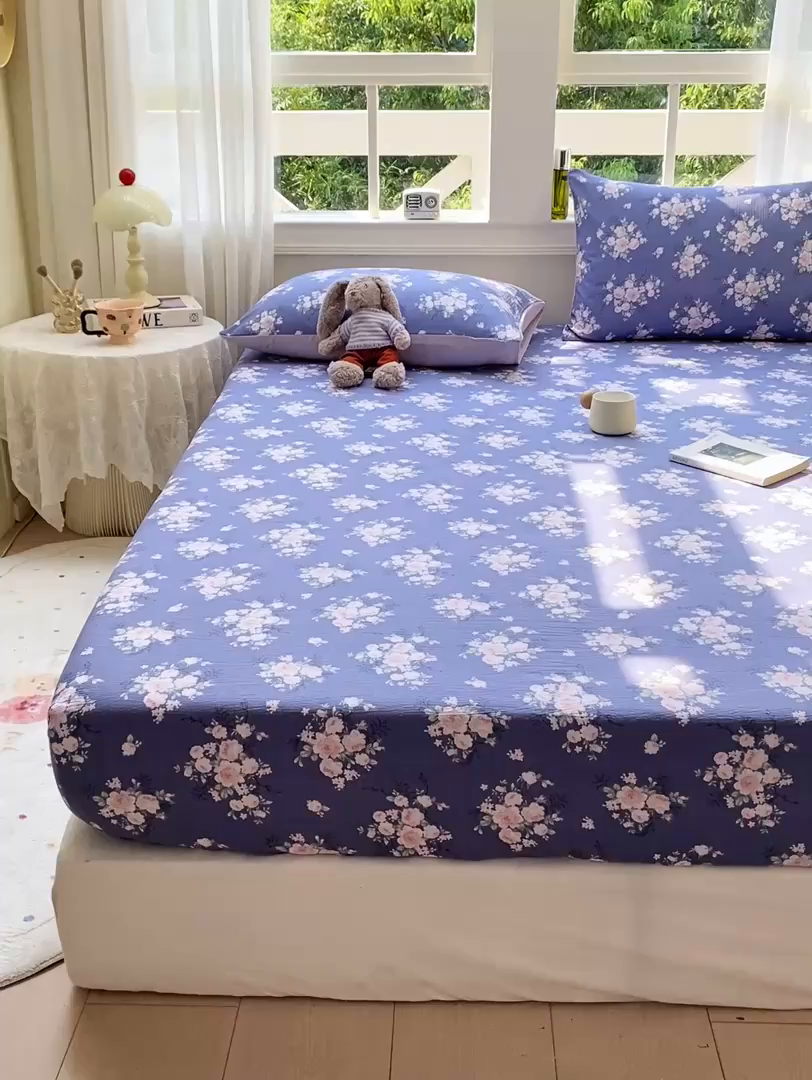 91家纺网 家纺一手货源 找家纺 朵朵家纺 2025新款超柔印花单床笠单品学生宿舍床垫保护套 床笠（床垫保护套可定制尺寸 ） 国色天香