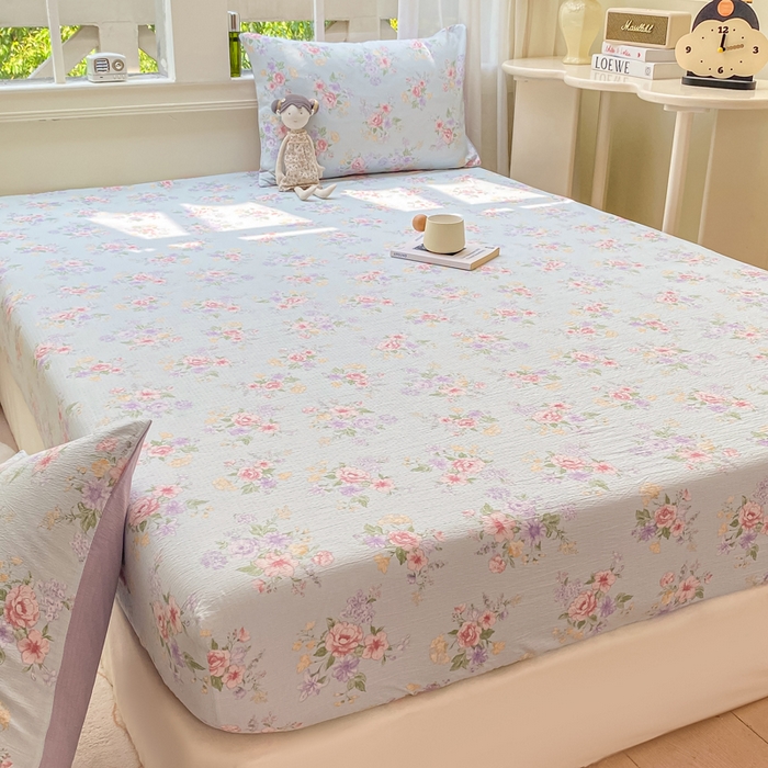 91家纺网 家纺一手货源 找家纺 朵朵家纺 2025新款超柔印花单床笠单品学生宿舍床垫保护套 床笠（床垫保护套可定制尺寸 ） 沁园春