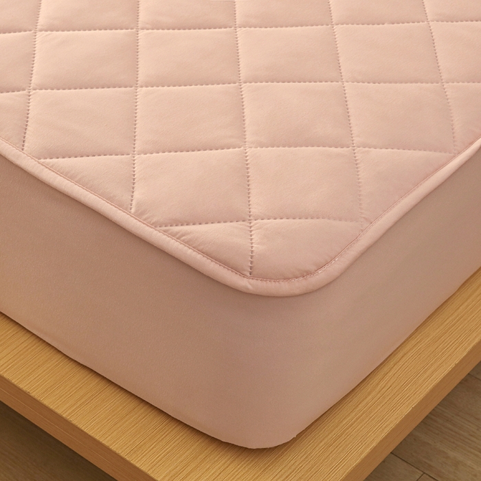 91家纺网 家纺一手货源 找家纺 小禹仔家纺 2025新款亲肤夹棉床笠 粉色