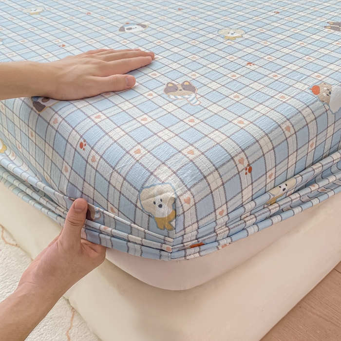 91家纺网 家纺一手货源 找家纺 朵朵家纺 2025新款超柔印花单床笠单品学生宿舍床垫保护套 床笠（床垫保护套可定制尺寸 ） 淘气乐园