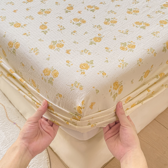 91家纺网 家纺一手货源 找家纺 朵朵家纺 2025新款超柔印花单床笠单品学生宿舍床垫保护套 床笠（床垫保护套可定制尺寸 ） 山花烂漫