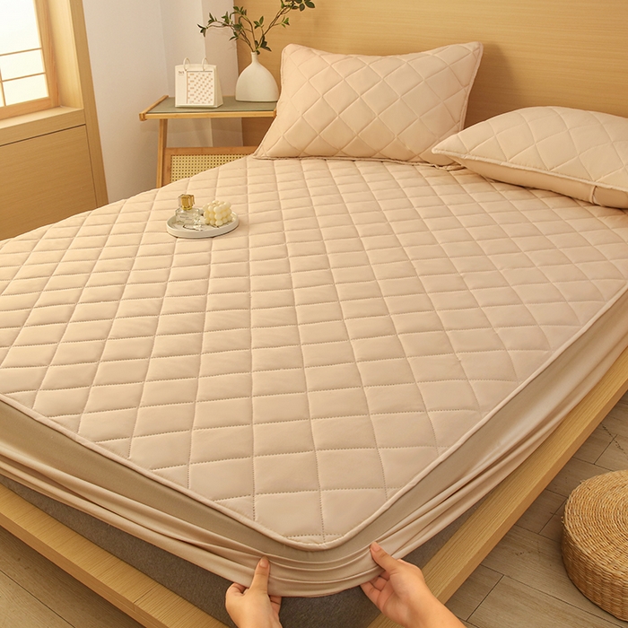 小禹仔家纺 2025新款亲肤夹棉床笠 卡其色