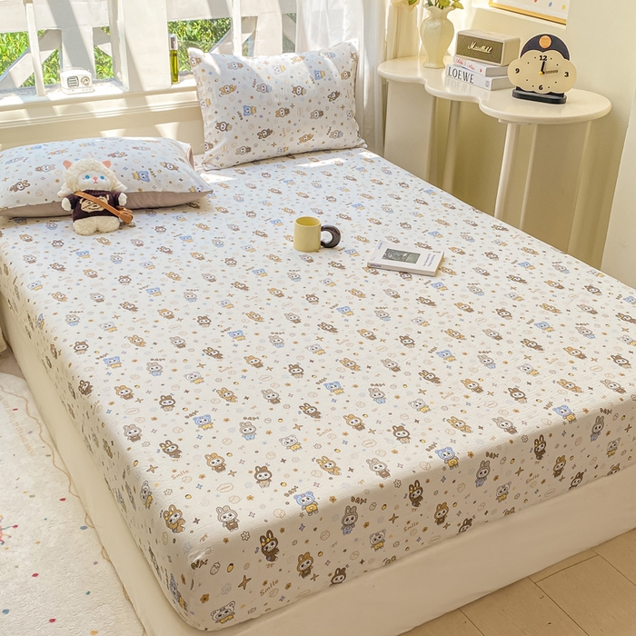 91家纺网 家纺一手货源 找家纺 朵朵家纺 2025新款超柔印花单床笠单品学生宿舍床垫保护套 床笠（床垫保护套可定制尺寸 ） 布布星球