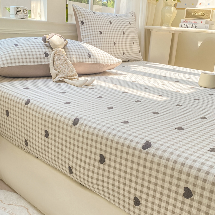 91家纺网 家纺一手货源 找家纺 朵朵家纺 2025新款超柔印花单床笠单品学生宿舍床垫保护套 床笠（床垫保护套可定制尺寸 ） 心动