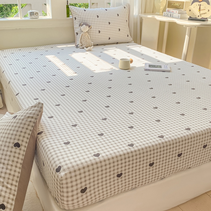 91家纺网 家纺一手货源 找家纺 朵朵家纺 2025新款超柔印花单床笠单品学生宿舍床垫保护套 床笠（床垫保护套可定制尺寸 ） 心动