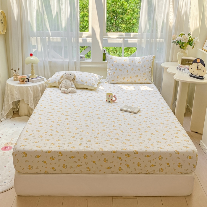 91家纺网 家纺一手货源 找家纺 朵朵家纺 2025新款超柔印花单床笠单品学生宿舍床垫保护套 床笠（床垫保护套可定制尺寸 ） 山花烂漫