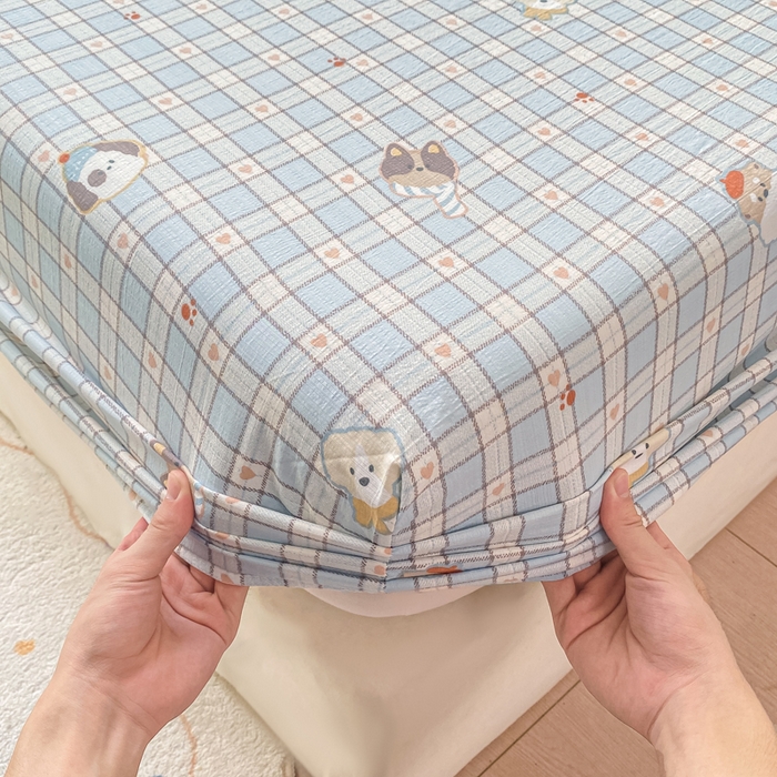 91家纺网 家纺一手货源 找家纺 朵朵家纺 2025新款超柔印花单床笠单品学生宿舍床垫保护套 床笠（床垫保护套可定制尺寸 ） 淘气乐园