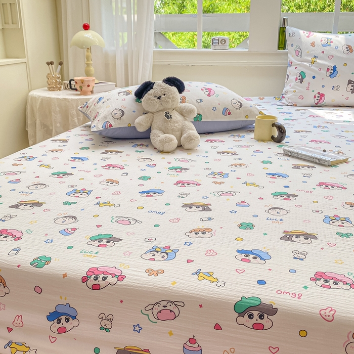 91家纺网 家纺一手货源 找家纺 朵朵家纺 2025新款超柔印花单床笠单品学生宿舍床垫保护套 床笠（床垫保护套可定制尺寸 ） 快乐重年