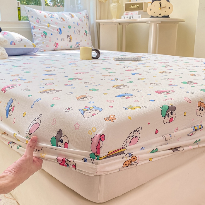 91家纺网 家纺一手货源 找家纺 朵朵家纺 2025新款超柔印花单床笠单品学生宿舍床垫保护套 床笠（床垫保护套可定制尺寸 ） 快乐重年