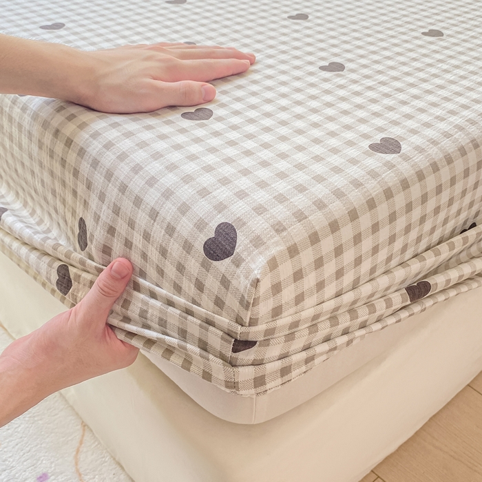 91家纺网 家纺一手货源 找家纺 朵朵家纺 2025新款超柔印花单床笠单品学生宿舍床垫保护套 床笠（床垫保护套可定制尺寸 ） 心动