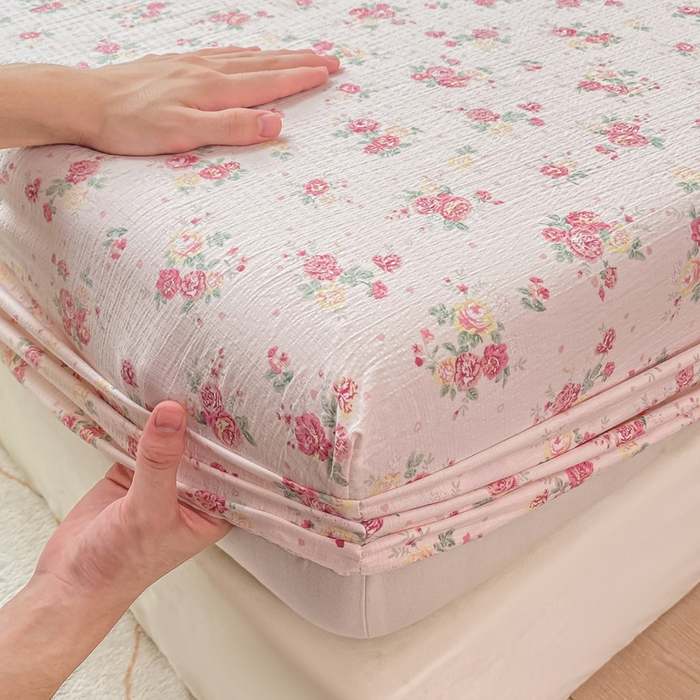 91家纺网 家纺一手货源 找家纺 朵朵家纺 2025新款超柔印花单床笠单品学生宿舍床垫保护套 床笠（床垫保护套可定制尺寸 ） 玫瑰庄园