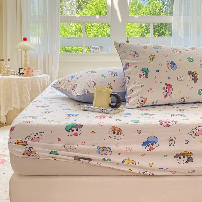 91家纺网 家纺一手货源 找家纺 朵朵家纺 2025新款超柔印花单床笠单品学生宿舍床垫保护套 床笠（床垫保护套可定制尺寸 ） 快乐重年