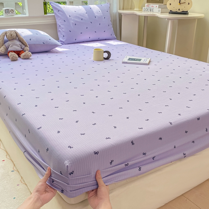 91家纺网 家纺一手货源 找家纺 朵朵家纺 2025新款超柔印花单床笠单品学生宿舍床垫保护套 床笠（床垫保护套可定制尺寸 ） 幸运结
