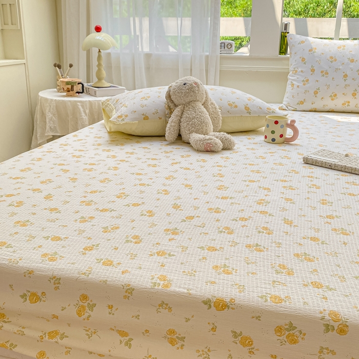 91家纺网 家纺一手货源 找家纺 朵朵家纺 2025新款超柔印花单床笠单品学生宿舍床垫保护套 床笠（床垫保护套可定制尺寸 ） 山花烂漫