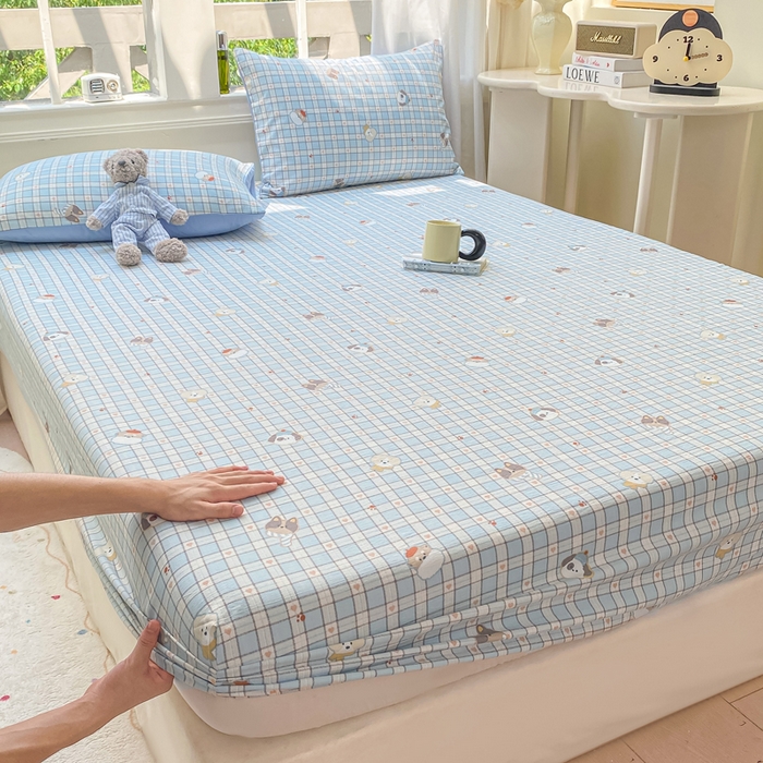91家纺网 家纺一手货源 找家纺 朵朵家纺 2025新款超柔印花单床笠单品学生宿舍床垫保护套 床笠（床垫保护套可定制尺寸 ） 淘气乐园