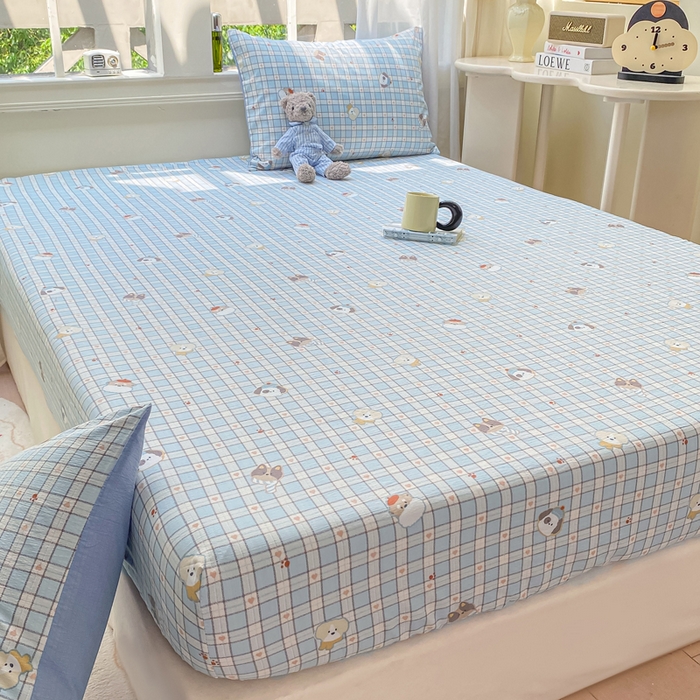 91家纺网 家纺一手货源 找家纺 朵朵家纺 2025新款超柔印花单床笠单品学生宿舍床垫保护套 床笠（床垫保护套可定制尺寸 ） 淘气乐园