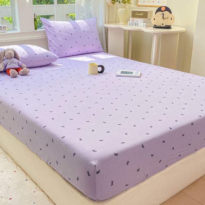 91家纺网 家纺一手货源 找家纺 朵朵家纺 2025新款超柔印花单床笠单品学生宿舍床垫保护套 床笠（床垫保护套可定制尺寸 ） 幸运结